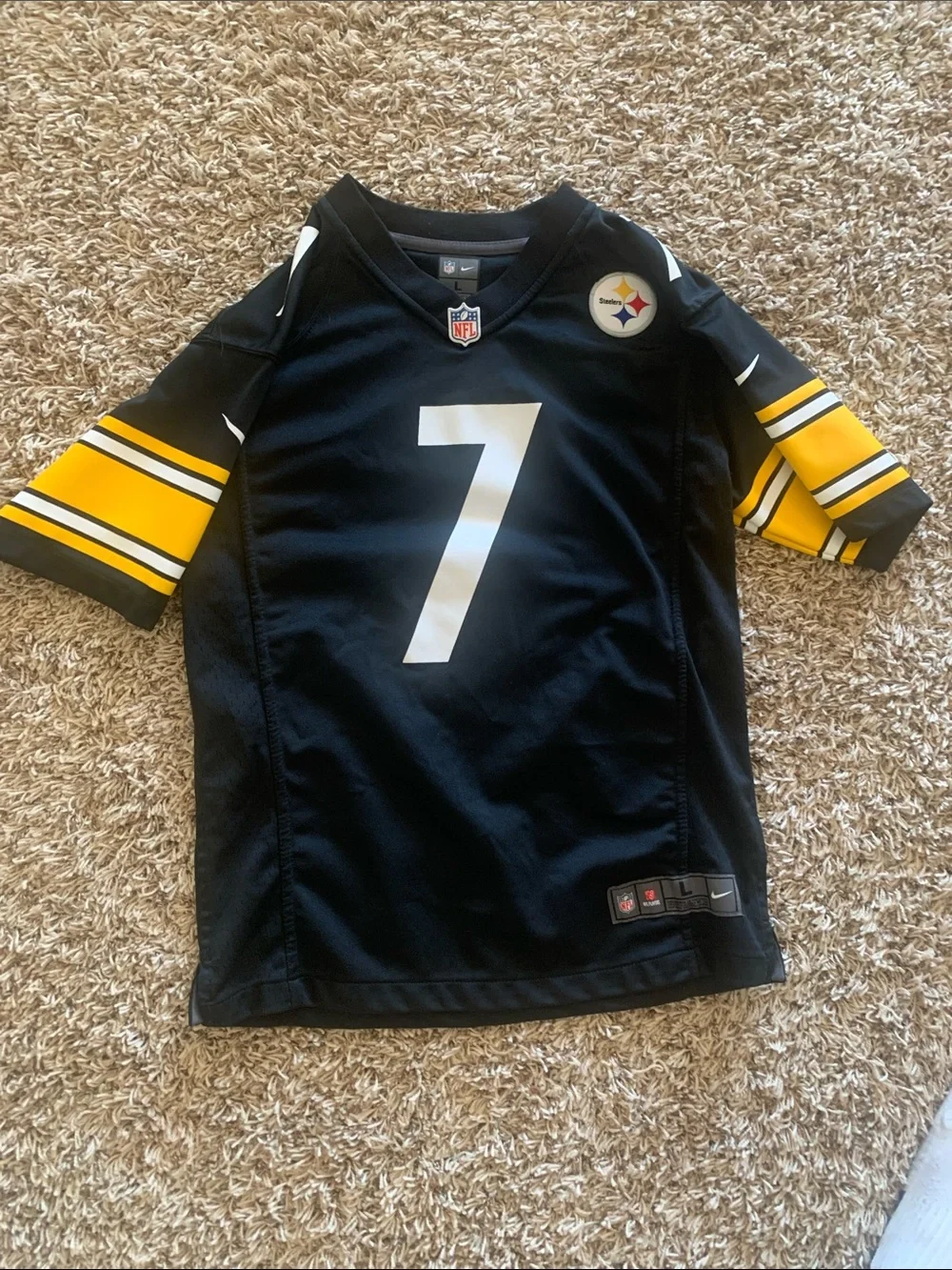 Nike Kids Black and Gold Pittsburgh Steelers Jersey #1